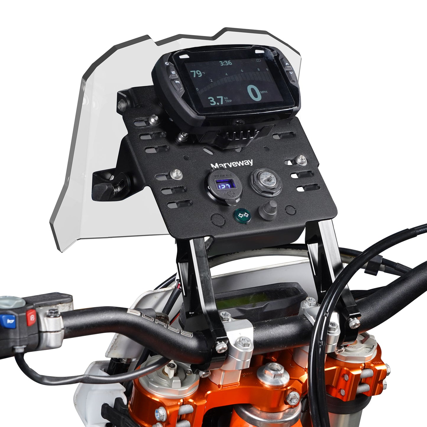 MARVEWAY Universal GPS Mount Bracket Mini Fairing Kit For KTM Husqvarna 125-501 Honda XR650L Beta GasGas Yamaha Kawasaki