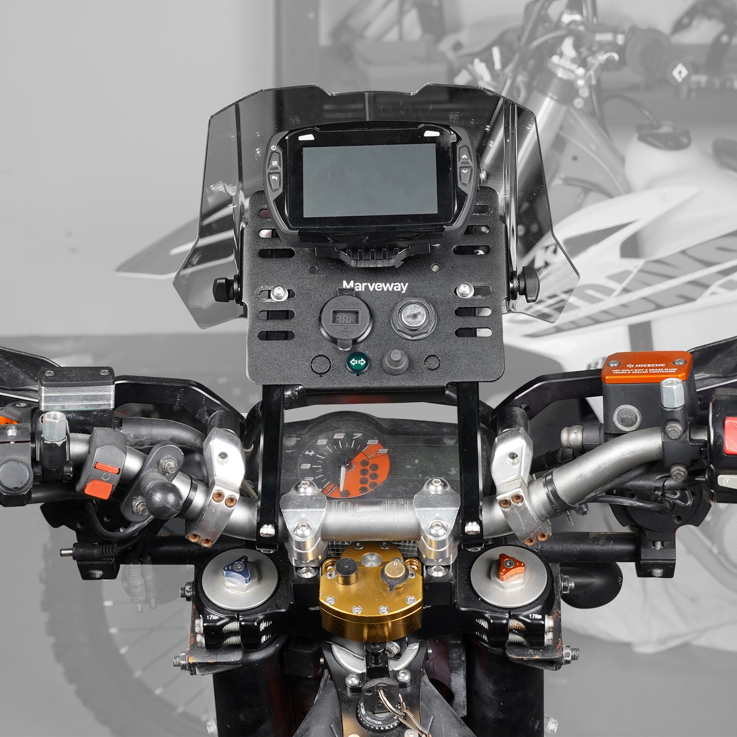 MARVEWAY Universal GPS Mount Bracket Mini Fairing Kit For KTM Husqvarna 125-501 Honda XR650L Beta GasGas Yamaha Kawasaki