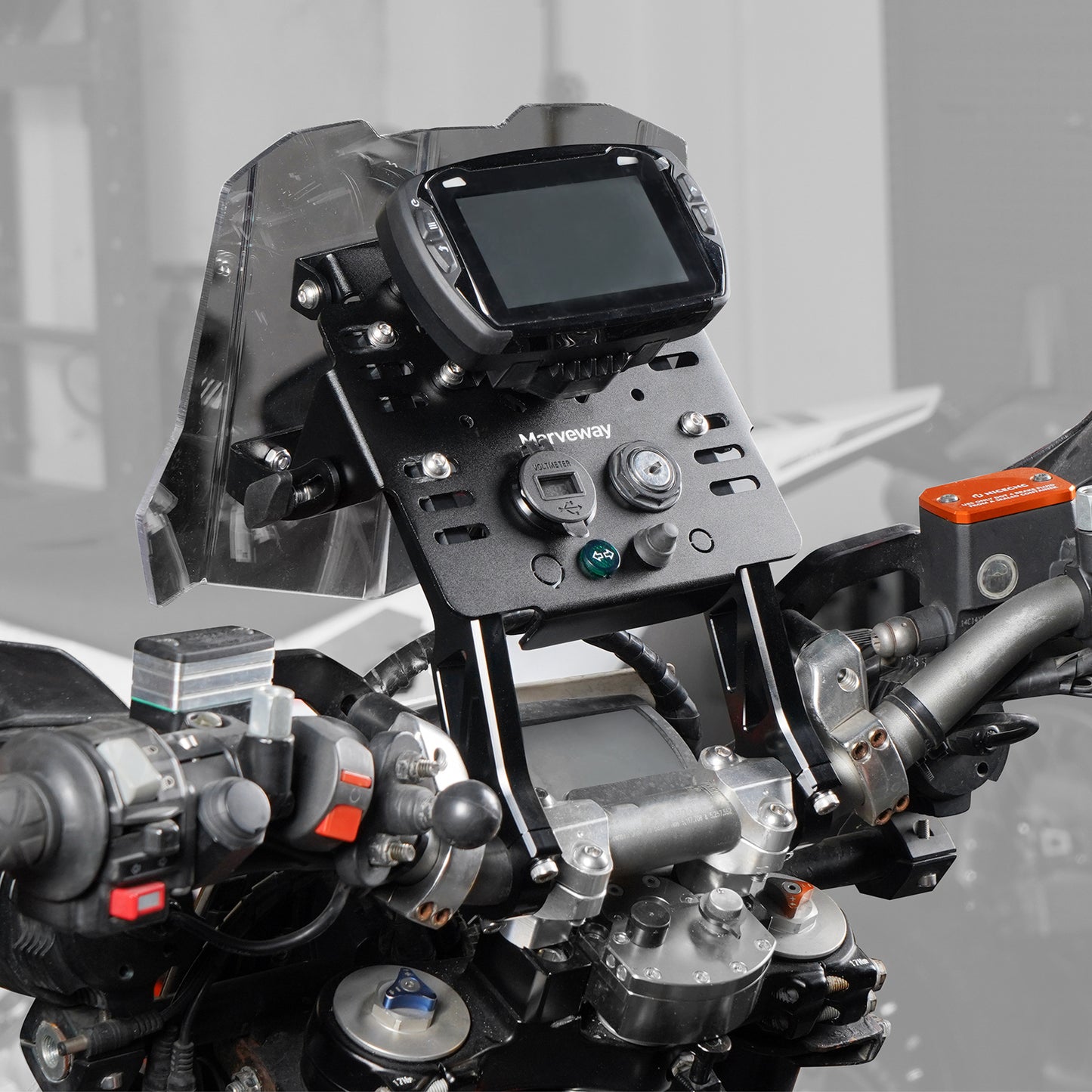 MARVEWAY Universal GPS Mount Bracket Mini Fairing Kit For KTM Husqvarna 125-501 Honda XR650L Beta GasGas Yamaha Kawasaki