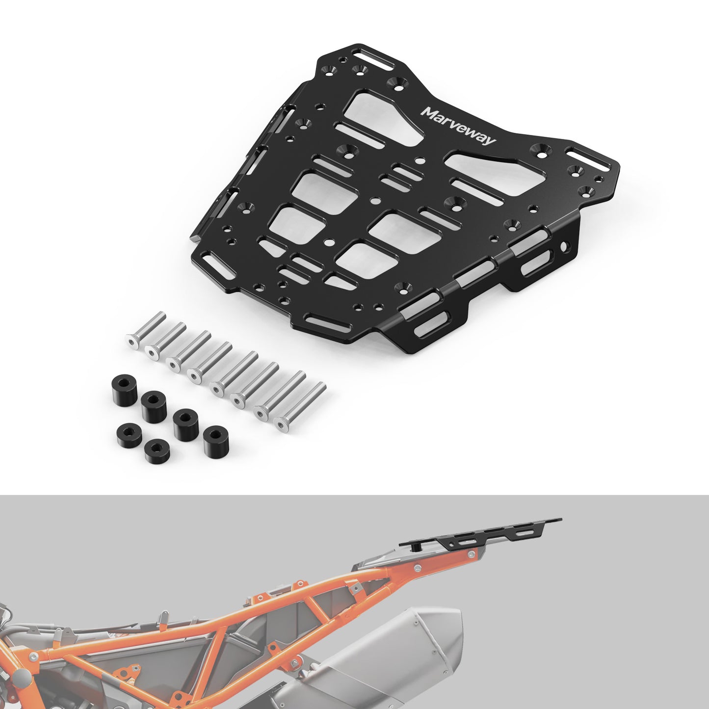 MARVEWAY Rear Luggage Rack Cargo Plate Carrier For KTM 790 890 Adventure