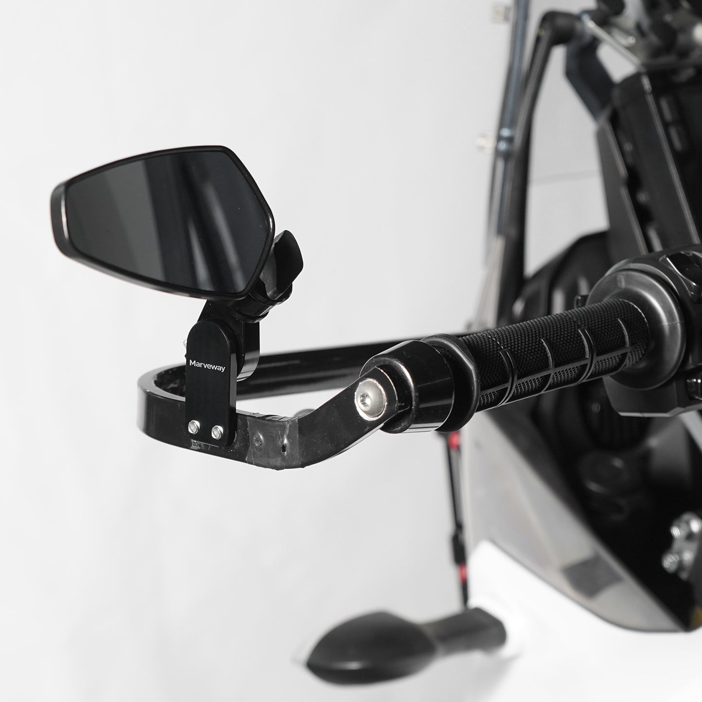 MARVEWAY Upgraded Quick Flip Arrow Folding Mirrors Kits For Universal Motorcycle Hand Guard