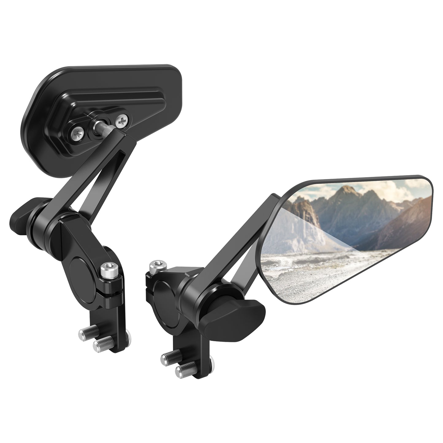 MARVEWAY Upgraded Quick Flip Arrow Folding Mirrors Kits For Universal Motorcycle Hand Guard