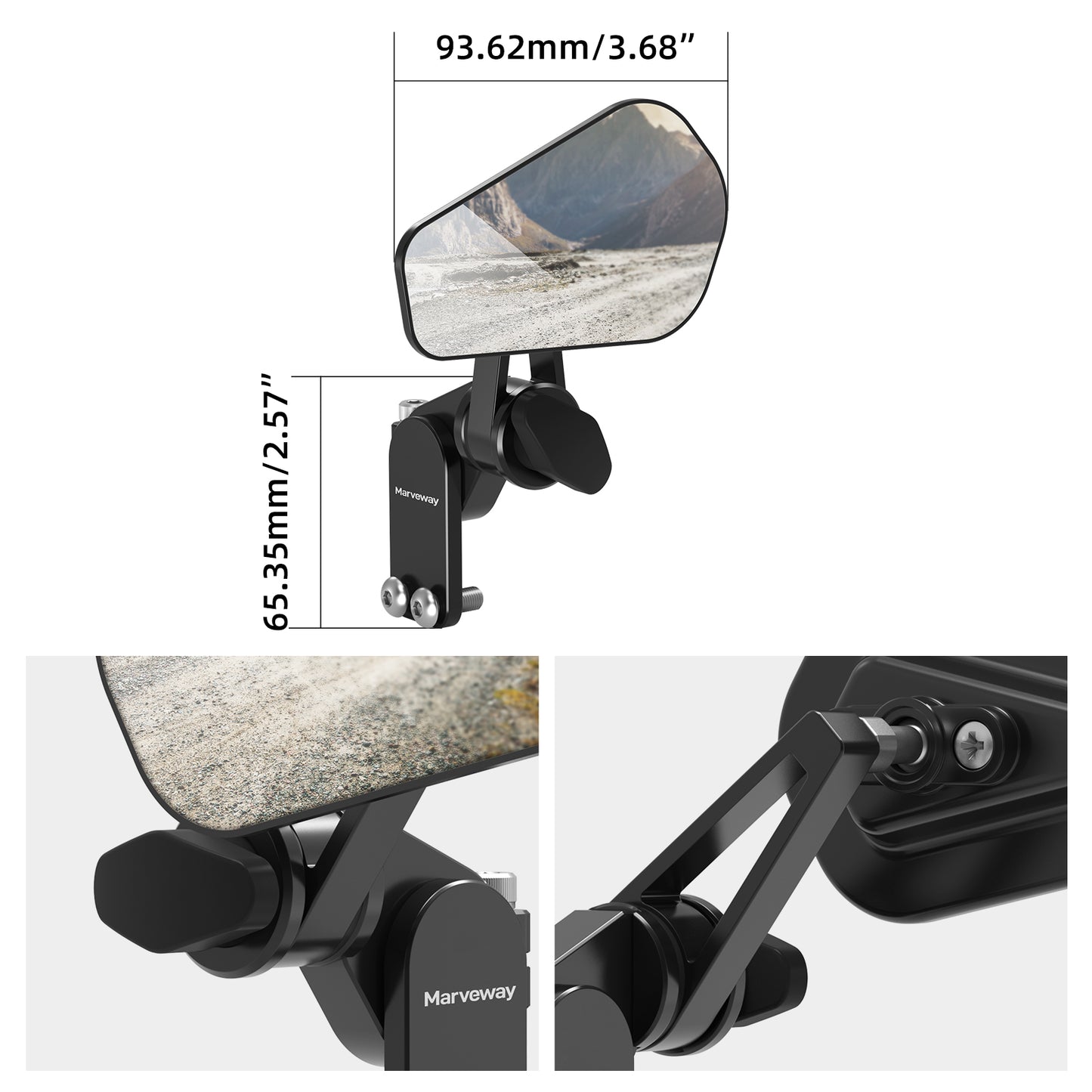 MARVEWAY Upgraded Quick Flip Arrow Folding Mirrors Kits For Universal Motorcycle Hand Guard