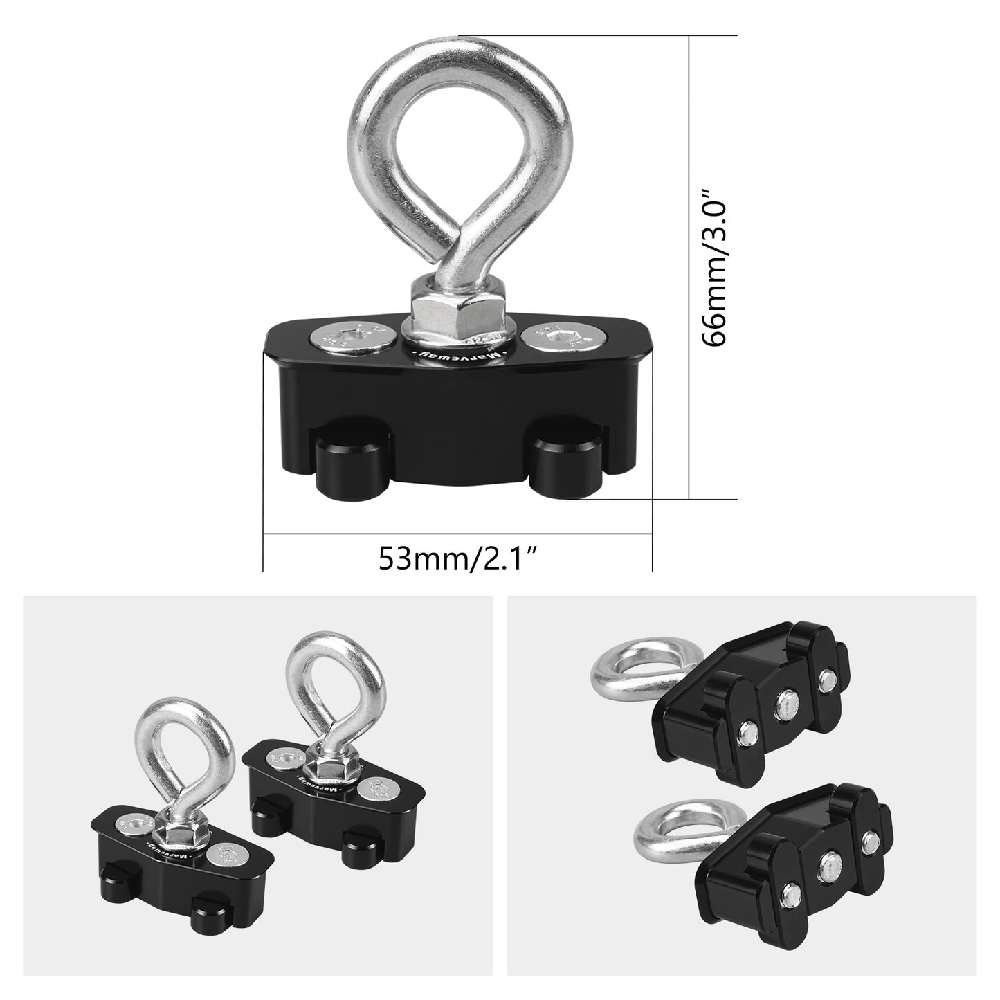 MARVEWAY UTV Lock Tie Down LinQ Anchors Cargo Hook Mount Kit For Can Am Maverick X3