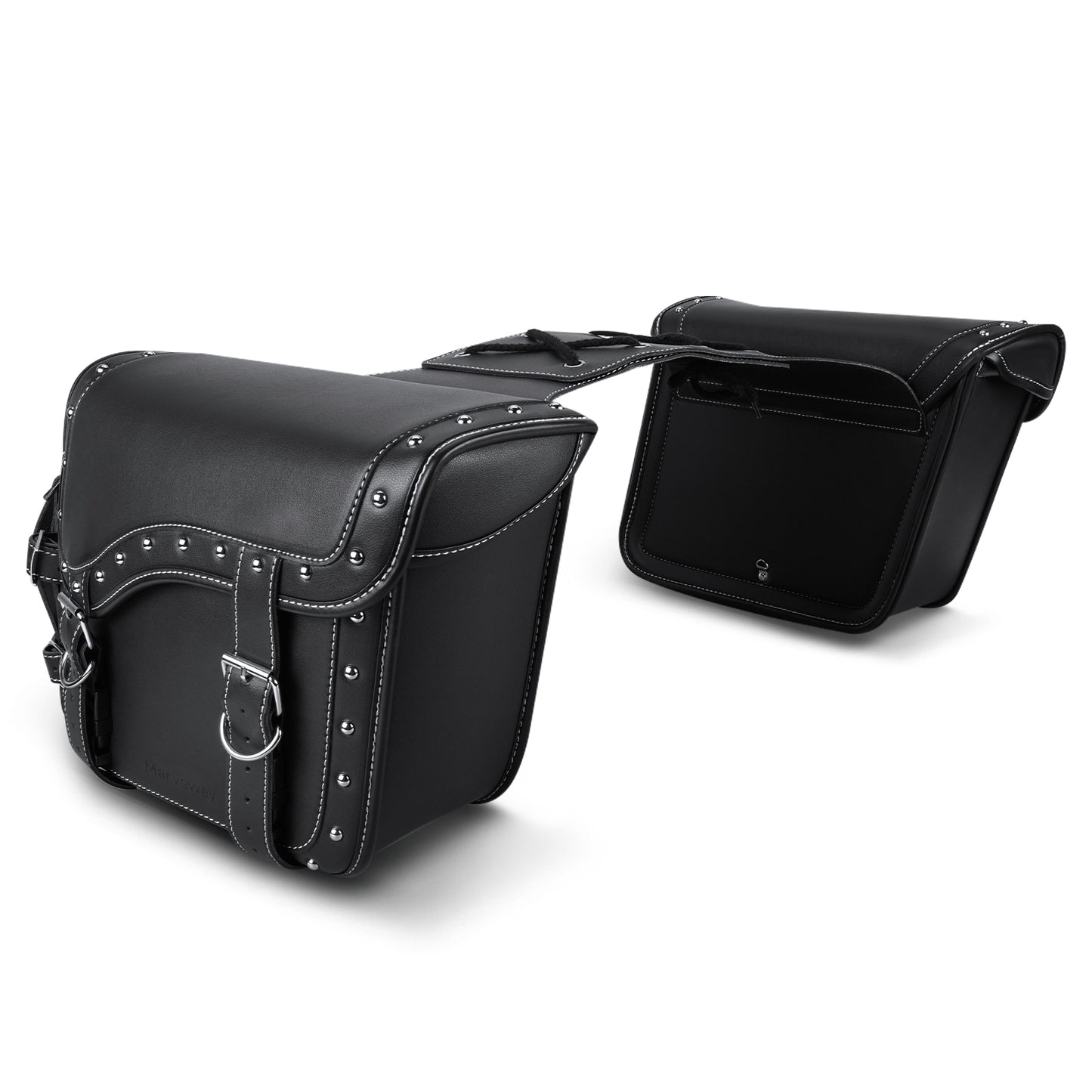 MARVEWAY Saddle Bags PU leather Reinforced Straps & Saddle Piece with Cup Holder