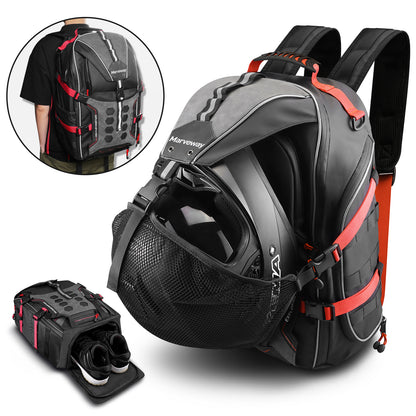 Marveway Motorcycle Helmet Bag Upgrade 35L with Shoe Compartment Hiking