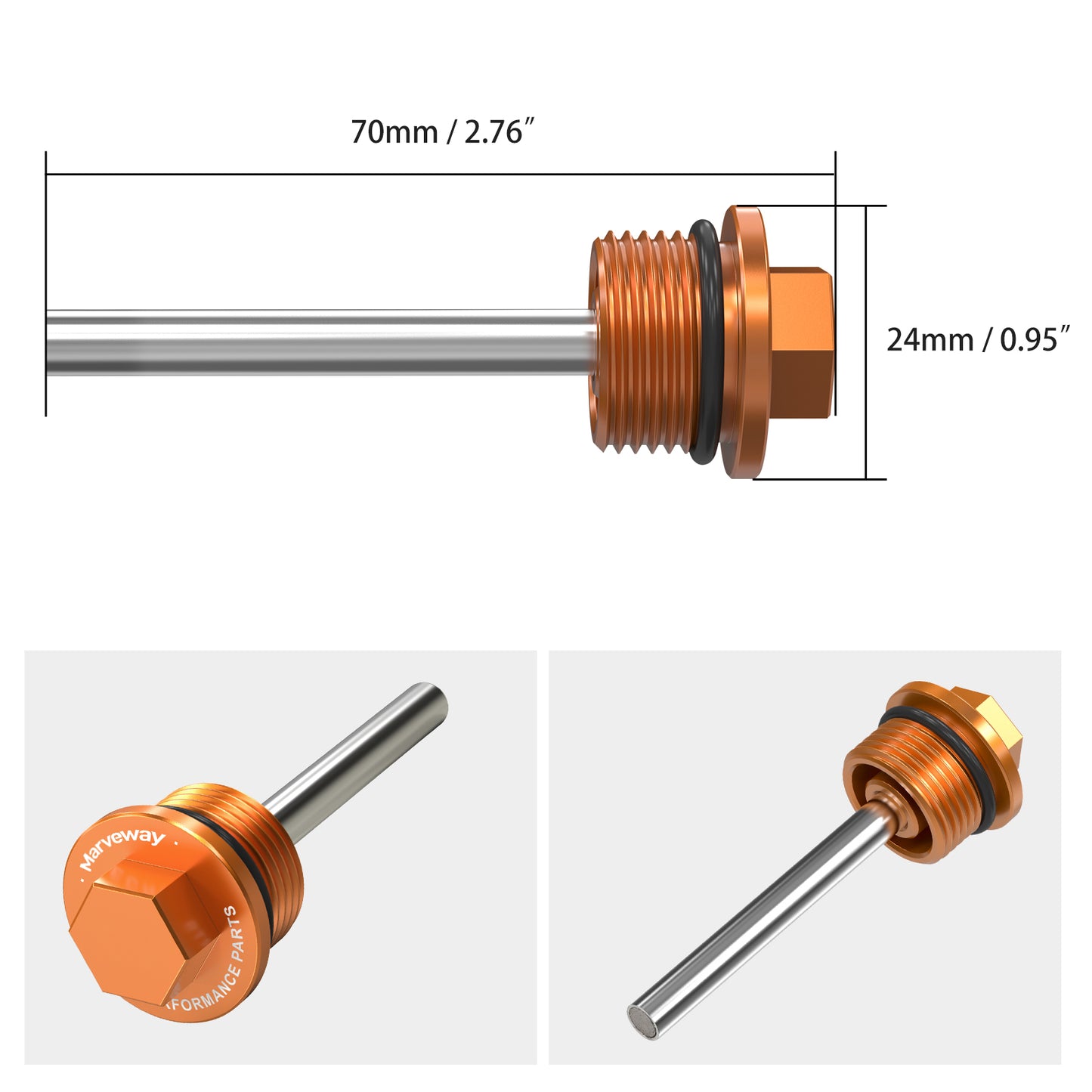 Marveway Magnetic Oil Drain Plug Bolt Screw For KTM 690 Enduro SMC R 2008-2023