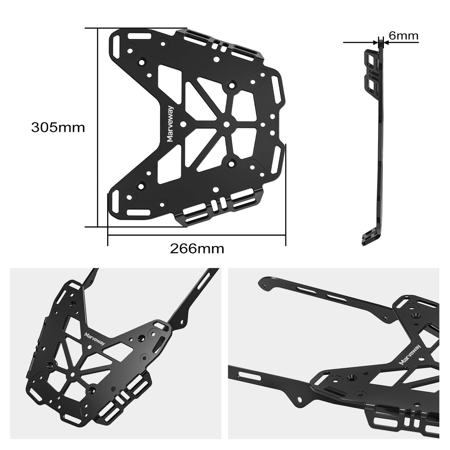MARVEWAY Rear Luggage Rack Frame for Yamaha Tenere 700 /XTZ700 2019-2024