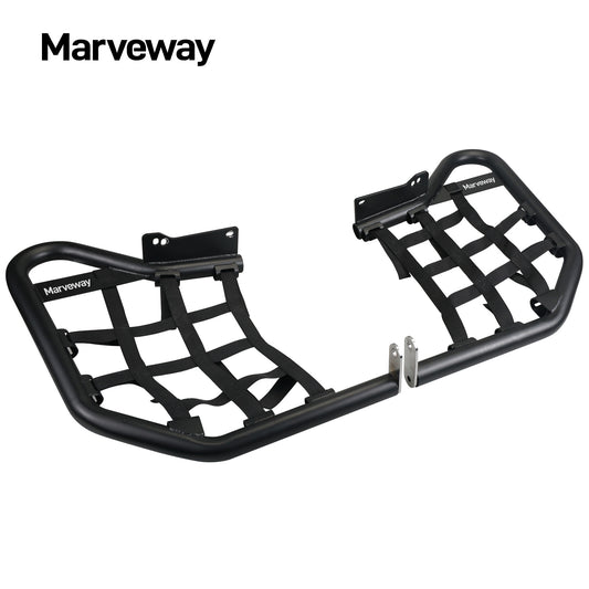 MARVEWAY Pair ATV Nerf Bars Peg Heel Guards Netted Protection For Yamaha Raptor 700 06-24