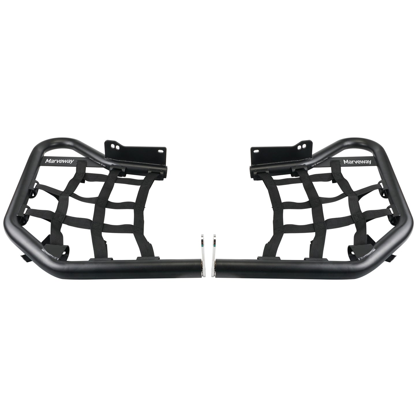 MARVEWAY Pair ATV Nerf Bars Peg Heel Guards Netted Protection For Yamaha Raptor 700 06-24