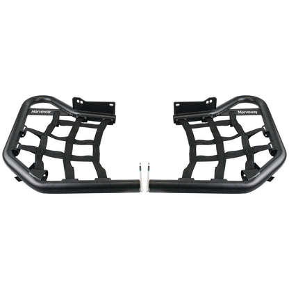 MARVEWAY Pair ATV Nerf Bars Peg Heel Guards Netted Protection For Yamaha Raptor 700 06-24