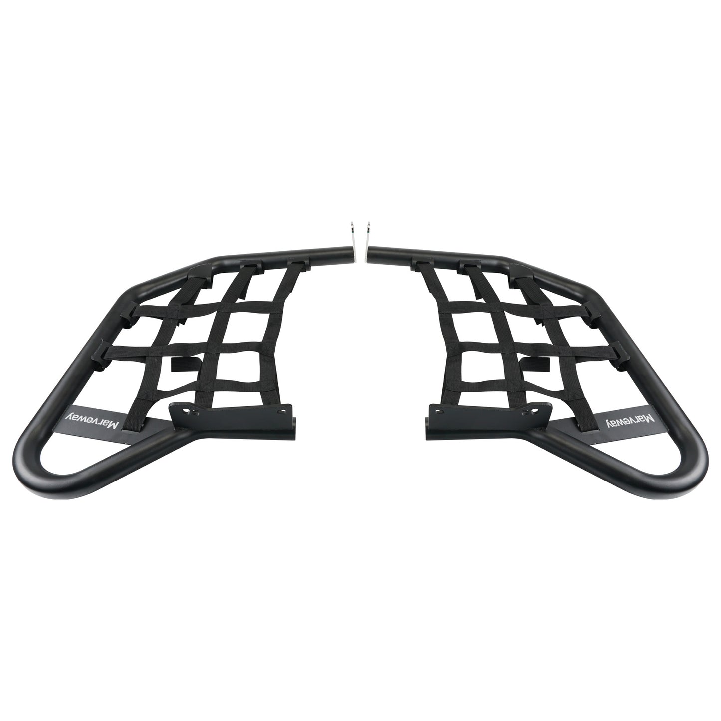 MARVEWAY Pair ATV Nerf Bars Peg Heel Guards Netted Protection For Yamaha Raptor 700 06-24
