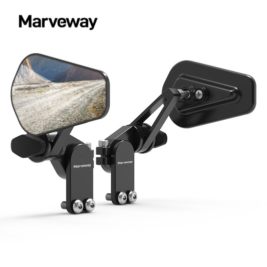 MARVEWAY Upgraded Quick Flip Arrow Folding Mirrors Kits For Universal Motorcycle Hand Guard