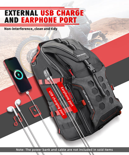 Marveway Motorcycle Helmet Bag Upgrade 35L with Shoe Compartment Hiking