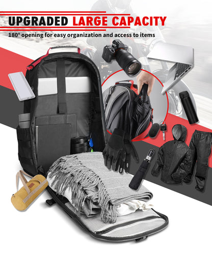 Marveway Motorcycle Helmet Bag Upgrade 35L with Shoe Compartment Hiking
