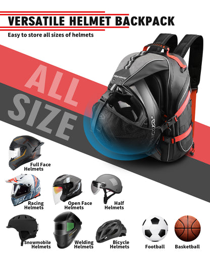 Marveway Motorcycle Helmet Bag Upgrade 35L with Shoe Compartment Hiking