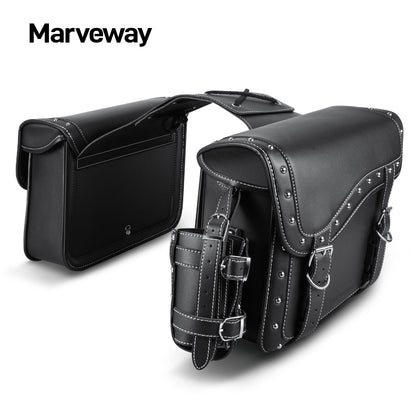 MARVEWAY Saddle Bags PU leather Reinforced Straps & Saddle Piece with Cup Holder