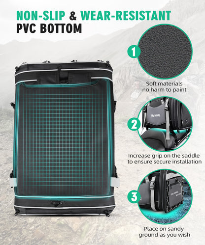 MARVEWAY Multi-functional Motorcycle Tail Bag 53L Expandable Luggage Rack Bag Trunk Helmet Storage Bag