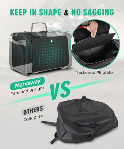 MARVEWAY Multi-functional Motorcycle Tail Bag 53L Expandable Luggage Rack Bag Trunk Helmet Storage Bag