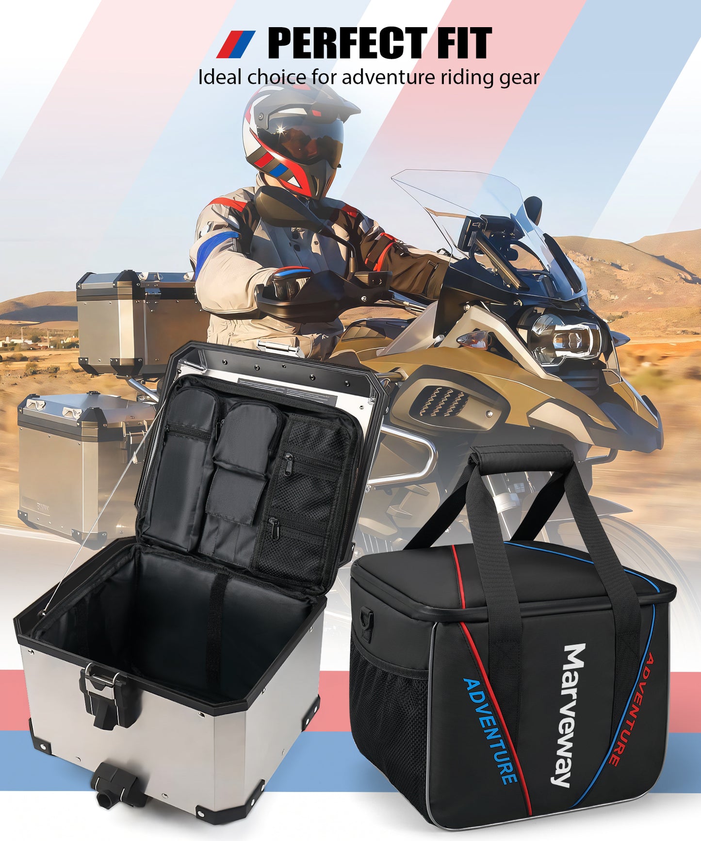 MARVEWAY Motorcycle Top Box Inner Liner Top Box Luggage Bag For BMW F850GS R1250GS ADV